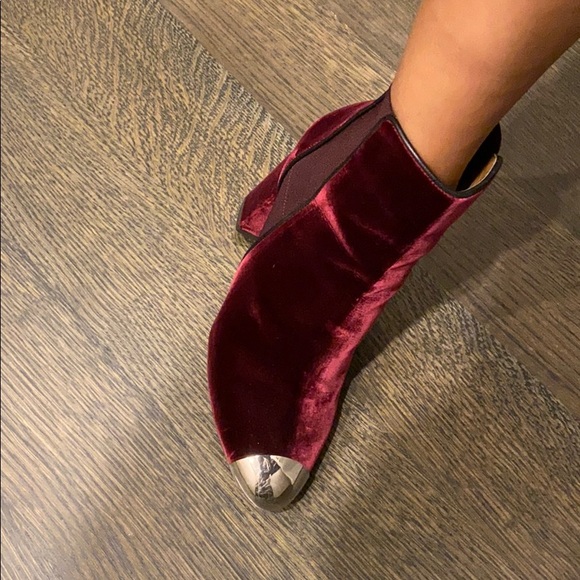 Aquazurra Velvet Burgundy boots